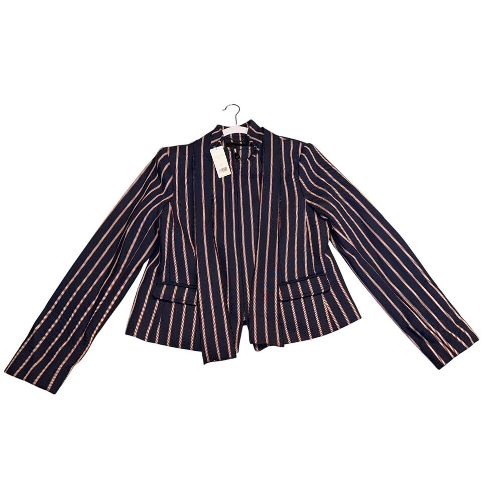 Banana Republic Bow Neck Striped Jacket Blue & Red Cotton - size 10